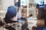 Abstract group of business people in the meeting